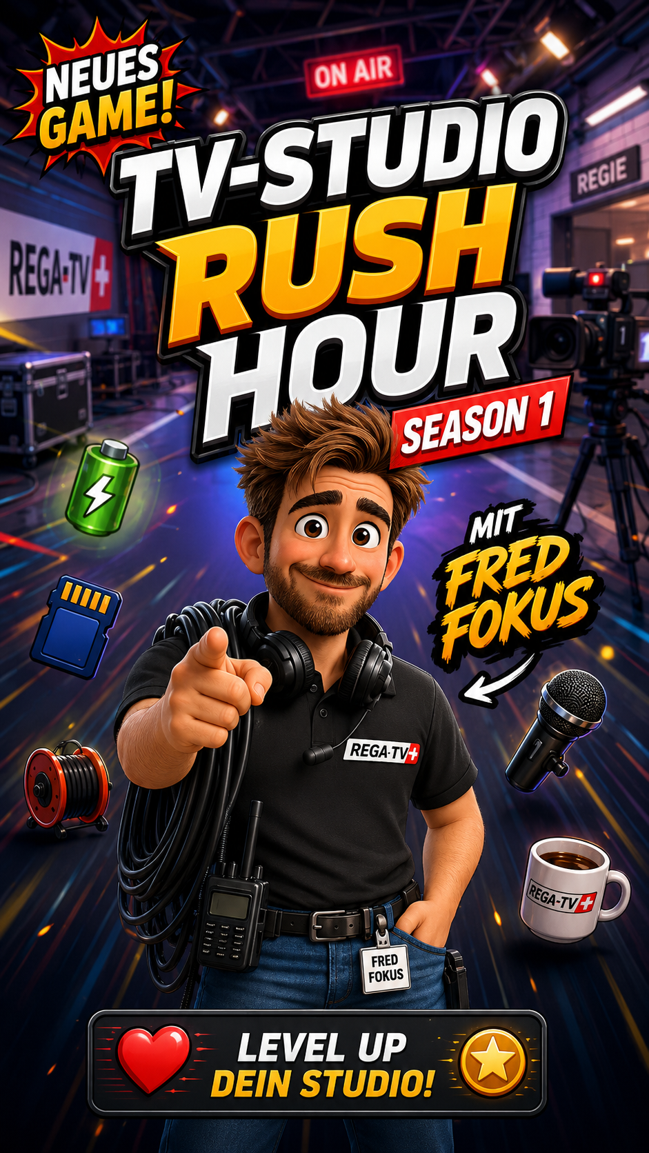DAS REGA-TV GAME: TV-STUDIO RUSH HOUR